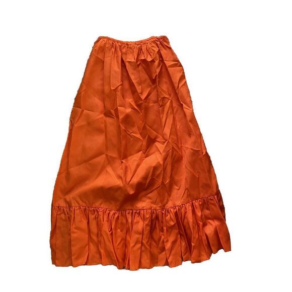 Vintage Skirt Orange Peasant Maxi Long Ruffle Trim Romantic Size 12 - Picture 1 of 8